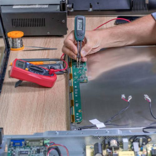 Diagnosis and repair lcd TV monitor in real service center.